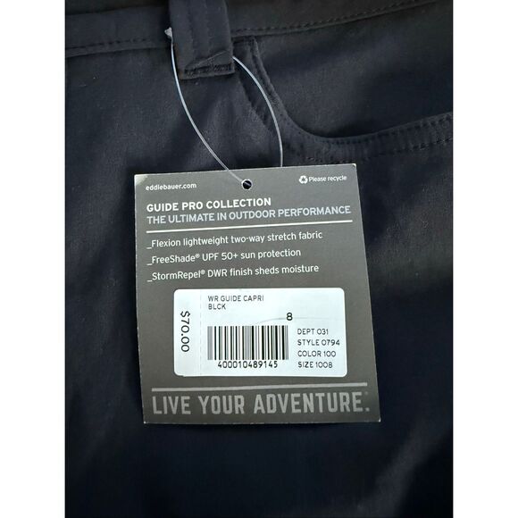 NWT Eddie Bauer First Ascent Women’s Guide Pro Capri Pants Black Size 8 - Picture 7 of 13